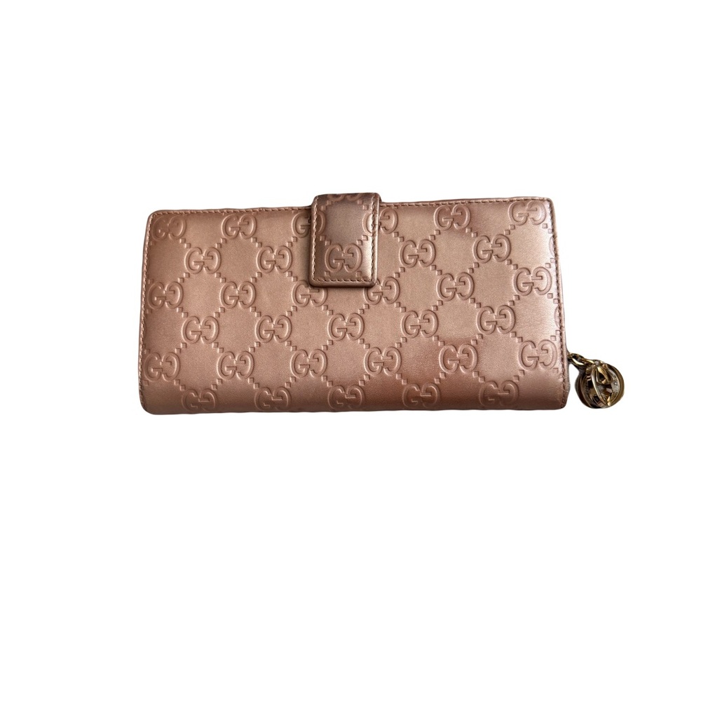 Gucci Guccissima Women's Leather Wallet with Gold Gucci Ball